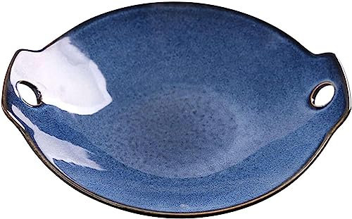 Plato hondo, Platos hondos Cuencos, Tazón grande for servir ensalada de pasta, Platos for servir platos de curry, Platos llanos grandes, Platos hondos-azul-31x28x6cm,1000ml ( Color : Blue , Size : 700