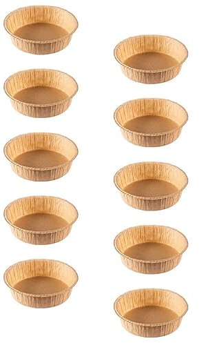 BESTonZON 10pezzi Teglie Per Torte in Carta Usa e Getta Rotondi Teglie Per Torta Da Forno in Carta Resistenti Al Calore