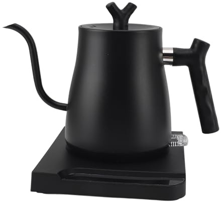 Bouilloire électrique à Col de Cygne, Grande capacité de 800 Ml, Facile à Utiliser, à ébullition Rapide, pour thé, café, Eau, Usage Domestique (noir) (Prise UE 220V)