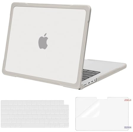 MOSISO Kompatibel mit MacBook Pro 14 Zoll Hülle 2026-2021 M5 M4 M3 M2 M1 A3427 A3426 A3434 A3112/3185/3401/2918 usw., TPU-Rahmen Kratzfest Hartschale & Tastaturschutz & Displayschutz, Khaki
