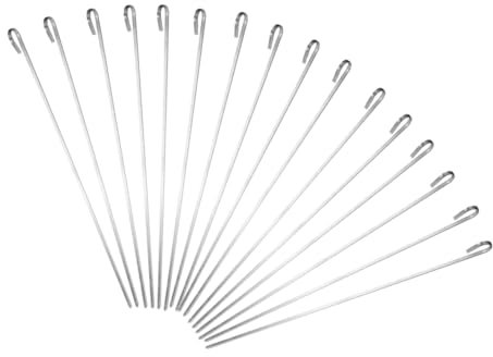 Brochettes de Barbecue 16 Pièces en Acier Inoxydable Argenté