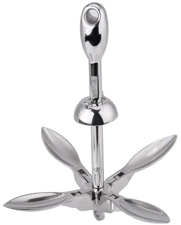 FHQGZT Edelstahl Boot Folding Grapnel Anker Faltanker,Verankerung Kit Ankerset,Anschlussteile for Bootsanker, Klappanker, Schirmanker Angelboote, Schlauchboote, Kanadier Und Kajaks (5 kg)