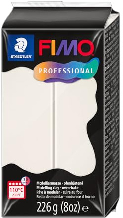 STAEDTLER Polymer Modelling Clay - FIMO Professional - Oven Bake Clay - Porcelain, 226g - 1 Block, 8042-03
