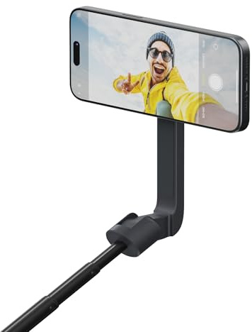 ShiftCam SnapStand Selfie – Perche à selfie magnétique et trépied – Compact, pliable et extensible avec tête inclinable et télécommande Bluetooth magnétique (minuit, SnapStand Selfie)