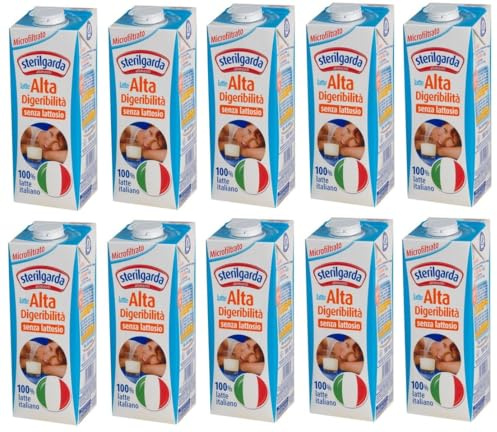 Latte Alta Digeribilità, Senza Lattosio, 100% Italiano, Microfiltrato, 1L, Confezione da 10