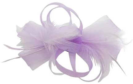 Finecy In New Women Ladies Fascinator Ribbon Flower Feather with Headband Clip Wedding Party Ascot Prom Day