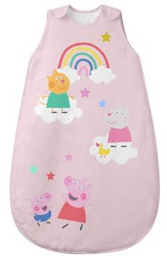 Character World officiell greta gris och vänner baby sovsäck 6-18 månader 100% bomull 2,5 Tog flickor småbarn bärbar rosa sovsäck för spädbarn, flerfärgad, en storlek