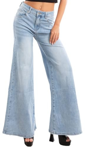 Toocool Jeans Femme Pantalon Élastique Patte Éléphant Flare Cloche WT-835