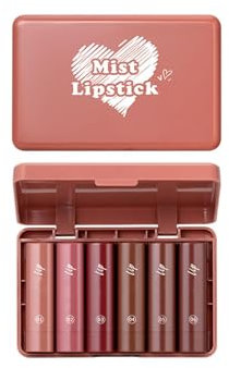 6Pcs Lipstick & Lipliner 2 in 1, Gradient Nude Lippenstift 24 Stunden Halt, Matte Velvet Lipliner, Langanhaltender Wasserfest Lippen Liner, Multifunctional (6 pc, 1)