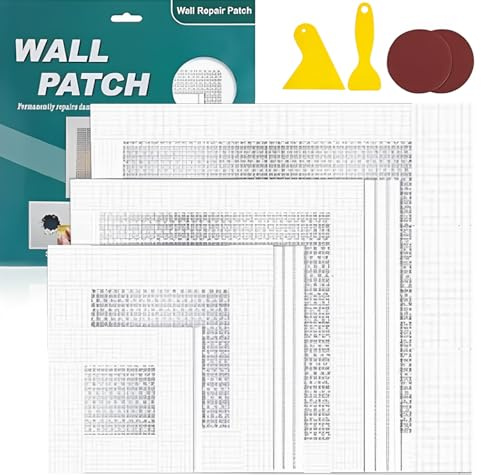 YOZAIUUI 20Pcs Dry Wall Repair Patches - Plasterboard Mesh Kit | Self Adhesive Fiberglass Fix for Damaged Ceiling Filler Corners and Wall Holes in 2 to 8 Inch