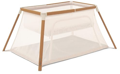 Tutti Bambini CoZee® Go 3-in-1 Beistellbett, Laufstall & Reisebett Baby mit Matratze - Leichter & Atmungsaktiver Laufstall Baby Faltbar, 0 bis 3 Jahre (Nussbaum & Ecru)