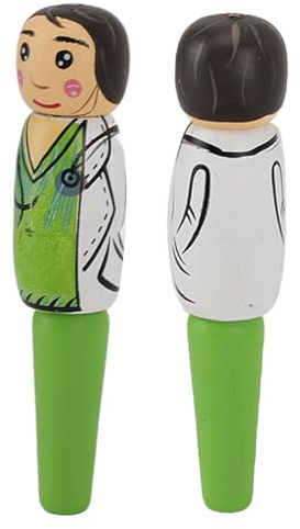 ERYUE Puppenstift aus Holz, Einzigartiger Kugelschreiber in Cartoon-Arzt-Form, Tintenstift für Alberne Geschenke, Stand-Up-Stift-Dekoration