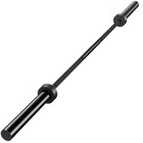 SPORTNOW Barre Olympique de 50 mm Acier Finition Mate Prise Moletée 200 kg | Barre de Musculation, Manchons Longs pour Plaques de Poids, pour Gym à Domicile