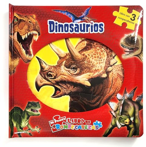 Phidal Dinosaurios Mi Primer Libro de Puzles - Rompecabezas para niños, libro de cartón de 10 páginas, 3 puzzles para disfrutar