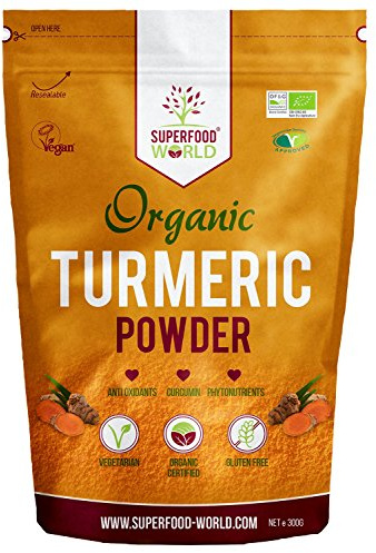 Organic Turmeric Powder | Pure and Potent Anti Inflammatory and Antioxidant Turmeric Powder Superfood with Natural Curcumin | Perfect for Cooking, Smoothies & Golden Milk | Vegan Friendly 300g