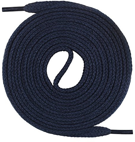 Mount Swiss skosnören platta 7 mm bomull – 12 färger 18 längder 45–200 cm, Mörkblå, 110