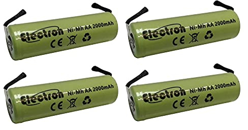 4x Batteria ricaricabile Ni-Mh Stilo AA 1,2V 2000mAh con linguette lamelle terminali a saldare per pacco pacchi batteria