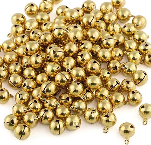 Naler 120 Stück kleine Glöckchen 12 mm Glöckchen aus Metall Jingle Bells für Weihnachten/Dekoration