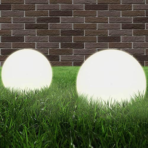 Festnight Lampe Boule Lampe à LED sous Forme de Boule Sphérique 2 pcs 30 cm pour Jardin, Patio ou Cour