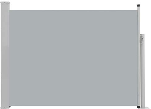 vidaXL Seitenmarkise Ausziehbar Sonnenschutz Sichtschutz Windschutz Seitenrollo Markise Seitenwandmarkise Balkon Garten Terrasse 100x500cm Grau