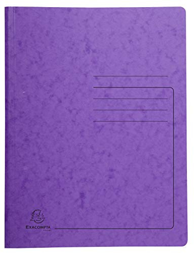 Exacompta - Ref. 240228E - Karton mit 25 Heftmappen aus Glanzkarton 355 g/m² - bedruckter Deckel - FSC®-zertifizierter Mappe - Maße 24 x 32 cm für DIN A4 - violett