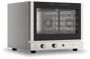 Metro Professional Horno Sobremesa de Convección GCO3400, 3.65 kW, Temperatura hasta 250ºC en 15 mn, Temporizador 120 Minutos, 4 rejillas aptas para GN1/1(60 x 40cm), 2 ventiladores, plata