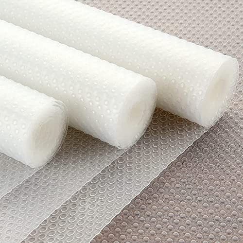 SENENQU Tappetino antiscivolo per cassetti, trasparente, per mobili da cucina, set da 3 pezzi, 40 x 200 cm, protezione per cassetti Eva contro graffi e umidità, ritagliabile
