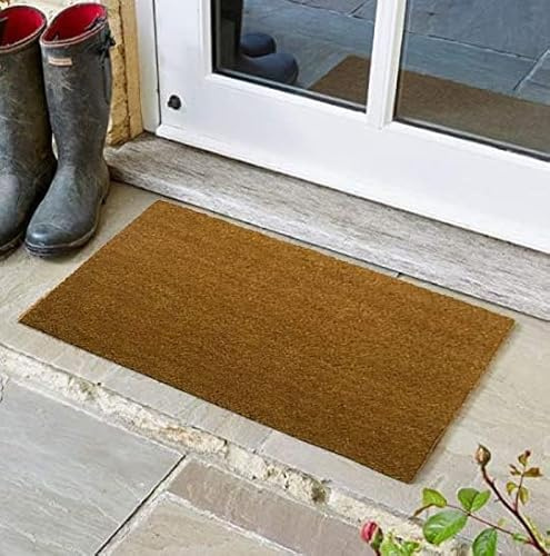 Marco Paul Coir Matting - Durable, Front Doors Entrance Mats - Dirt Trap Coconut Fiber - Non-Slip Design - Tough Bristles - Pet Friendly Welcome Mat (1, Brown, 120 x 45 cm, Original Decoir Door Mat)