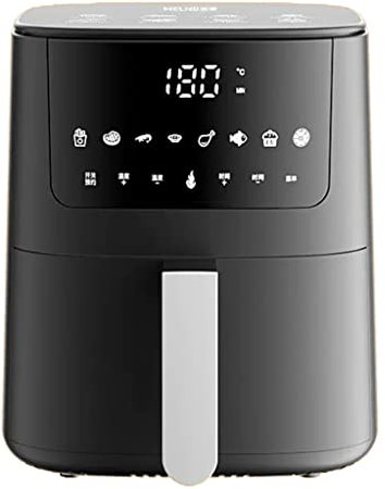Fryers Air Fryer Household Compact 6L Hot Air Fryer Touch Control 24h Timer Auto Shut Off 1350 W Perfect For Small Households & Student Living (Color : Black, Size : 24 * 24 * 31cm)