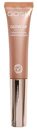 GOSH GLOW-UP CREAM BRONZER für das Gesicht I Liquid Bronzer zum Bräunen & Konturieren I langanhaltender Creme-Bronzer I Leicht zu verblenden I Vegan & allergiezertifiziert I 002 Bronze