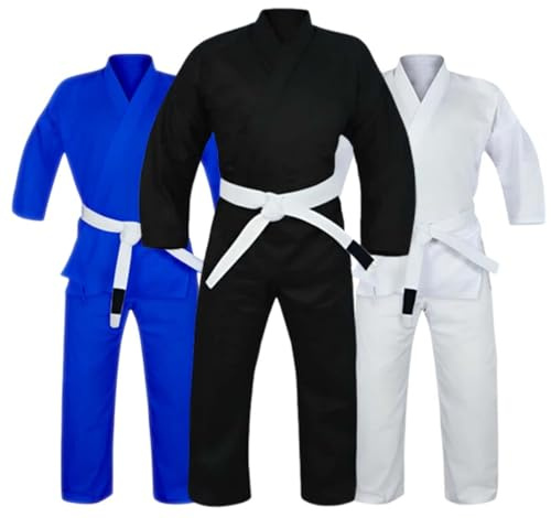 Rewon Brazilian Jiu Jitsu dräkt – kimono BJJ Gi, Aikido-kostym, män kvinnor Jiu Jitsu ultralätt sanforiserad uniform för träning och tävling, svart, S