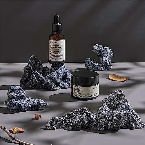 4PCS Original Design Product Photography Background Props Waterproof Hard Emulate Landscaping Rock Props for Photoshoot (Black)