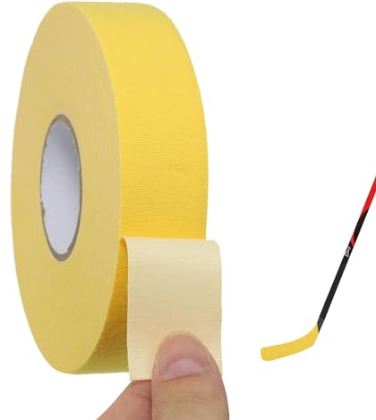 Cimown Schlägertape Eishockey,Eishockeyband,Hockeyschlägerband,Hockey Tape,Gebrauch，Für Tischtennis, Badminton und Tennisschläger（Farbe Gelb, 25 mm*25m）