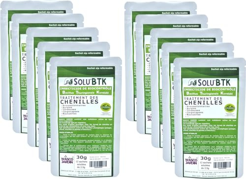 SoluBTK | 300 g - 400 litres | Insecticide Bacillus Thuringiensys Kurstaki | Chenilles, Pyrales, Tordeuses, Carpocapses, Noctuelles | UAB Agriculture Biologique