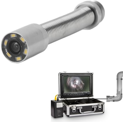Tête de Caméra D'égout IP68 étanche, Tête de Caméra D'inspection de Pipeline avec Lumières LED Tête de Caméra D'inspection D'égout Accessoire de Caméra D'inspection Écran