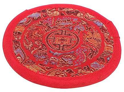 Abaodam 2stücke Tibetan Singing Bowl Mat Handgefertigtes Kissen Für Meditation Und Rot Langlebig Starkem Buddhistischem Symbolgehalt Für Klangschalen Und Spirituelle Praktiken