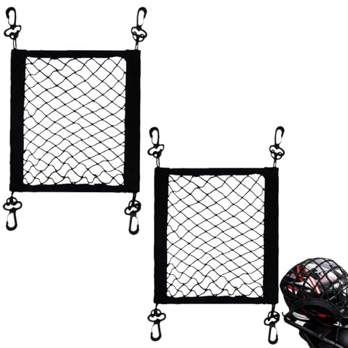 2 Reti Cargo per Moto con 4 Ganci, Doppio Strato per Bagagli e Casco