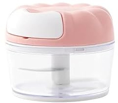Mini Manueller Lebensmittelzerkleinerer, Gemüsezerkleinerer, Fleischwolf, Mixer zum Zerkleinern von Obst, Gemüse, Nüssen, Kräutern, Zwiebeln, Knoblauch für Salsasalat, Pesto, Krautsalatpüree (Rosa)