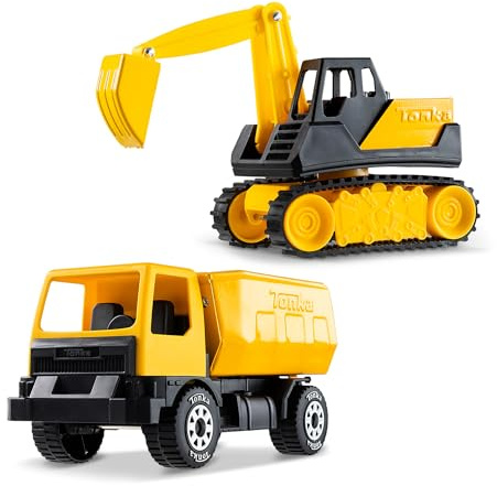 Tonka - Steel Classics Giga Series - Dump Truck & Excavator, 2-Pack - Amazon Exclusive