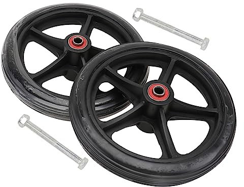 CAXUSD 2pcs Wheelchair Front Wheel Solid Tire Replacement Manual Wheelchair Wheels for Indoor Outdoor Use