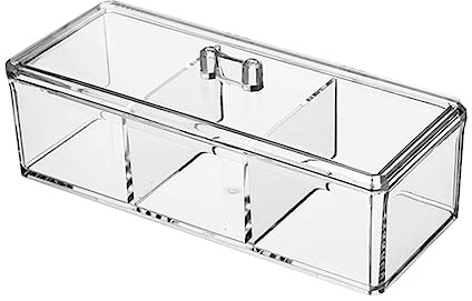 Healeved Caja Almacenaje Con Tapa De Plástico Metacrilato Para Cosméticos y Joyería Organizador Transparente