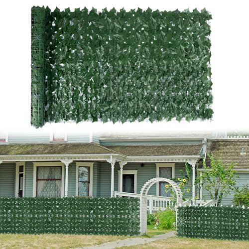 Artificial Ivy Fence Screening 1m x 3m, Expandable Ivy Trellis Screening, Artificial Hedge Roll, Garden Privacy Fence Screen Panel, UV Fade Protection for Balcony Outdoor Garden Wall Decoration-1
