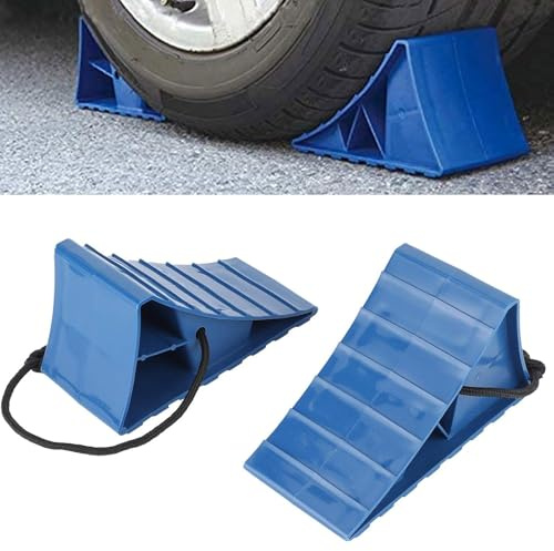 2 Cales de Roue Antidérapantes for Automobiles, Cale Voiture avec Poignée en Corde for Le Stationnement Quotidien, L'Entretien et La Fixation du Véhicule