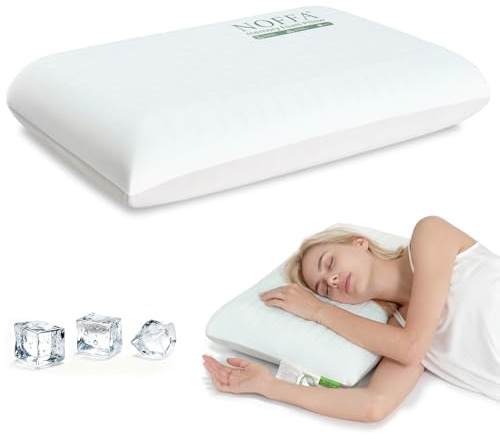 NOFFA Oreiller Memoire Forme Gel, Oreiller Ergonomique Cervical, Coussin Respirant, Housse Lavable, Douceur Respirante