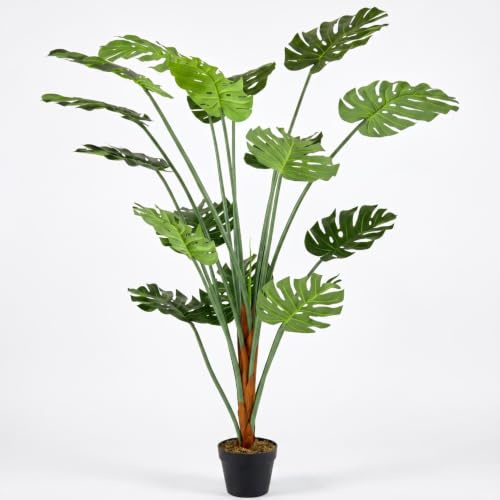 BONERVA | Monstera Artificial Deco 150 cm | Planta Artificial Grande y Realista con 16 Hojas Moldeables | Decoración de Interior para Hogares, Oficinas, Hoteles y Negocios