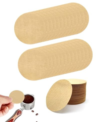 HUVZOR 400 runde Kaffeefilter, Espressofilter, 46 mm Kaffeefilter, kompatibel mit verschiedenen Kaffeemaschinen, braun