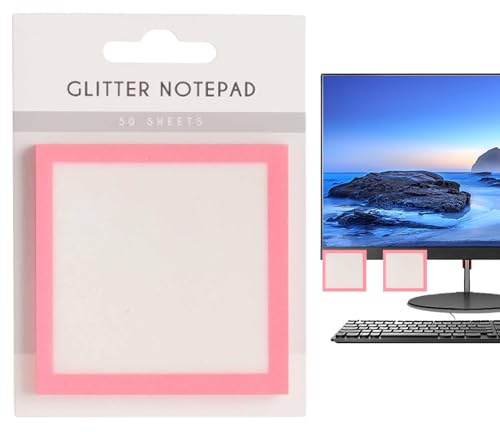 Haftnotiz-Set - Glitzer-Notizblock, Haftnotizen, Glitzer-Notizblöcke, Schreibwaren, selbstklebender Seitenmarker, Notizblock, Bürobedarf, perfekt für Schule, Schreibtisch, Lehrer, Bücher, Planung