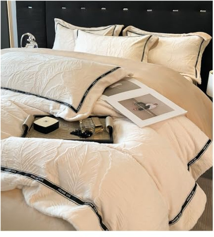 Bedding Sets Comforters Set Duvet Cover 4 Piece Bedding Soft Microfibre Duvet Cover Winter Plush Duvet Cover Set Sheets Shams Bedskirt Coverlet Pillowcases Quilt