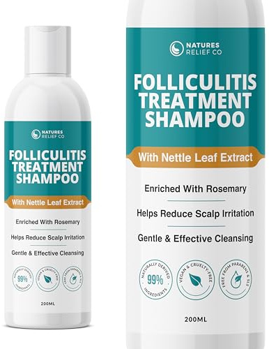 Folliculitis Treatment Shampoo With Nettle 200ml | Soothes Itchy, Irritated Scalp | 99% Naturally Derived, SLS-Free, Vegan & Cruelty-Free, Natural Fragrance