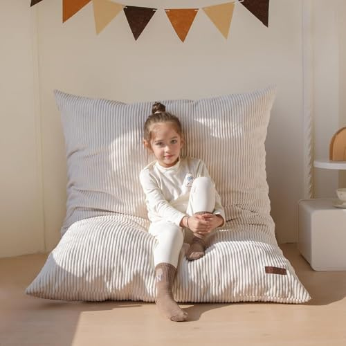 MAXYOYO Bean Bag, BeanBag Chair,Soft Corduroy Removable Cover, Large Floor Cushion with Fluffy Foam Filling, BeanBag Chair for Kids | Bean Bag, BeanBag Chair,Soft Corduroy Removable Cover, Large Floor Cushion with Fluffy Foam Filling, BeanBag Chair for Kids